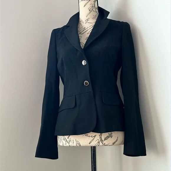 Anne Klein Black Jacket Blazer Tapered Beautiful Condition size 2 - Picture 2 of 7